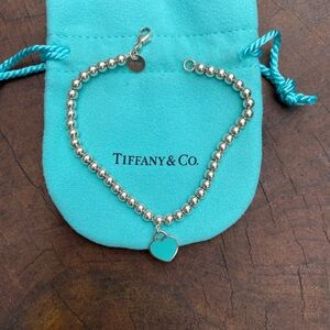 Tiffany& Co. Please Return to Tiffany Blue Heart Tag Bead Bracelet